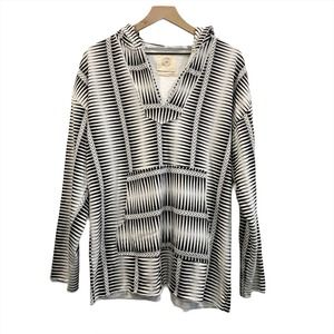 Urban Outfitters Black & White Baja Hoodie Sweatshirt Size Medium NWT